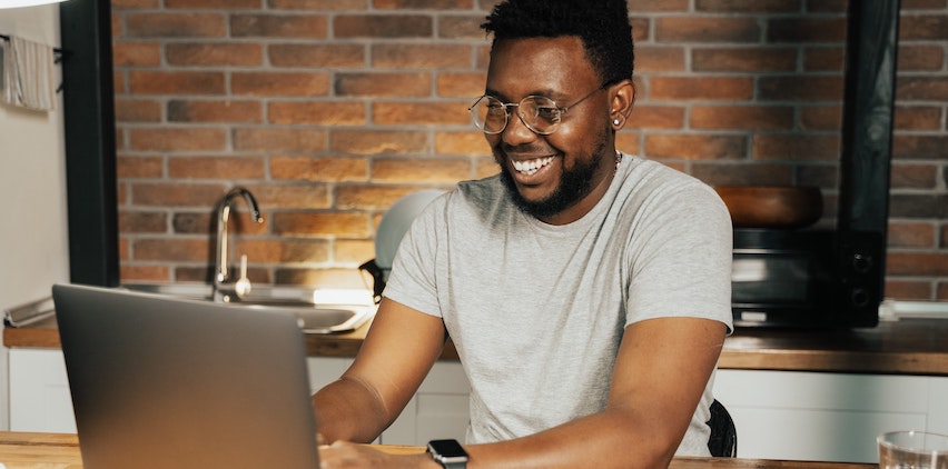 A man working on a laptop