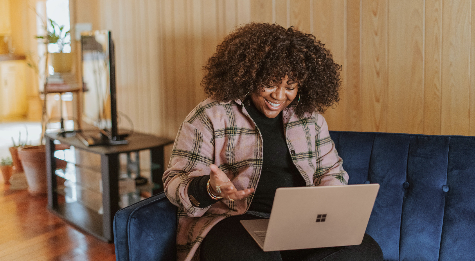 A woman working on a laptop computer